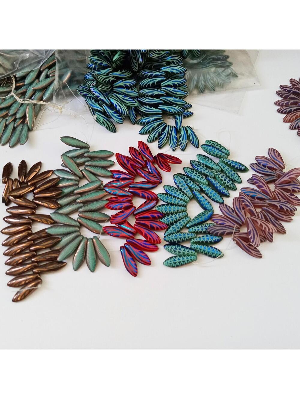 Unique Colorful Czech Dagger Glass Beads